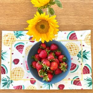 NWT handmade cotton placemats with embroidery - set of 4